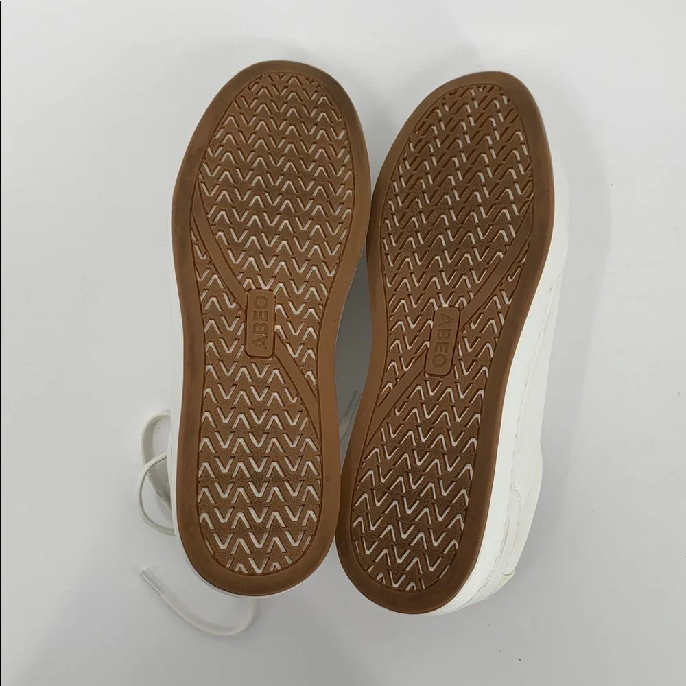 ABEO Encore lace sneaker shoe white leather tie comfort footbed platform 6.5